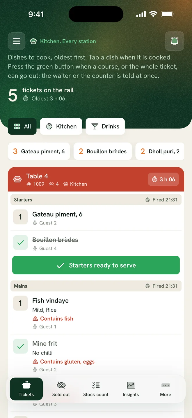 Ferculon app: Kitchen